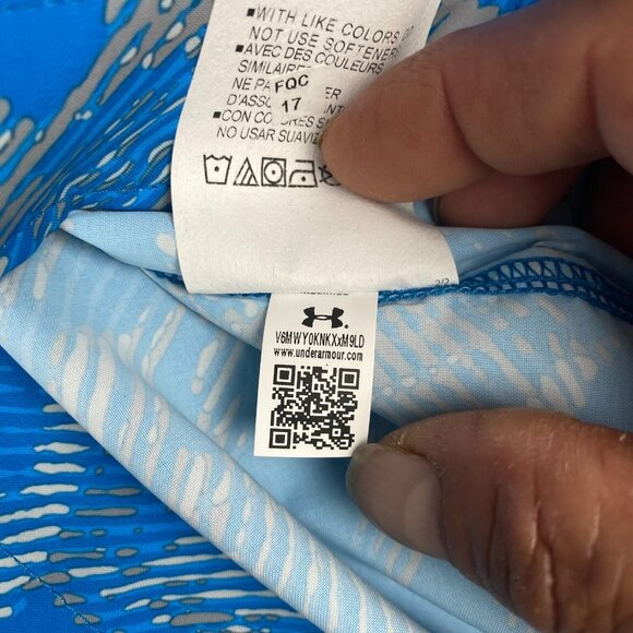 Under‎ Armour Men's Medium UA Dockside Short Sleeve Shirt Blue Tropical 1376577 - Picture 10 of 13